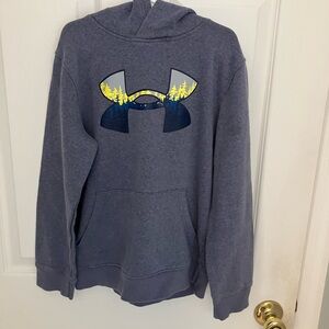 Under Armour Men's Blue Hoodie with Graphic Design